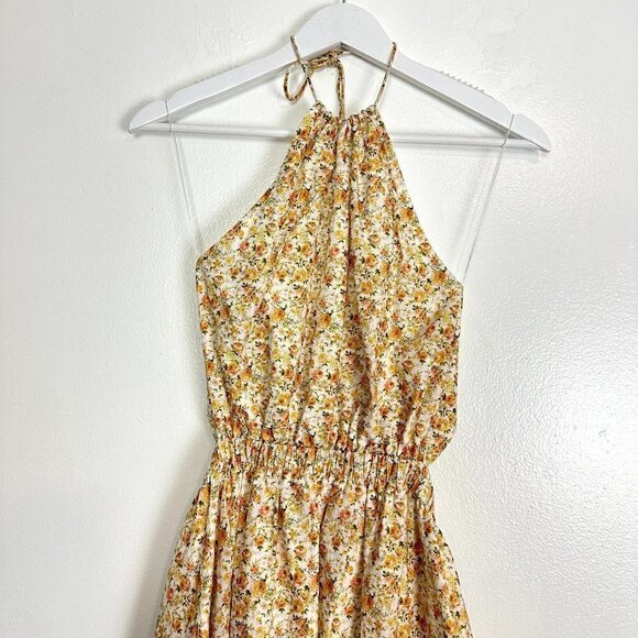 SIGNIFICANT OTHER Cara Floral Print Halter Neck Maxi Dress in Rosale Print US 10 - Picture 7 of 15